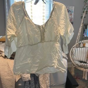 Linen crocheted, shirt